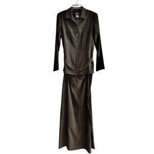 NWT Melissa Collection olive two Piece Skirt Suit